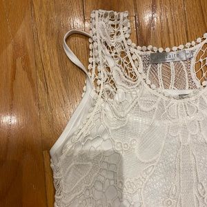 White crochet knit dress
